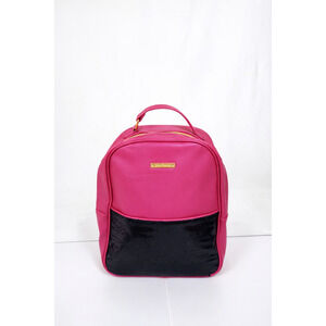 Juicy Couture Pink Mini Backpack Black Sequin Front Gold Hardware Y2K Glam Bag